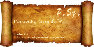 Parovsky Szeráf névjegykártya